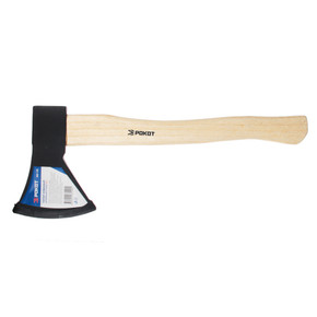 Топор 600гр кованый с топорищем(полукр)